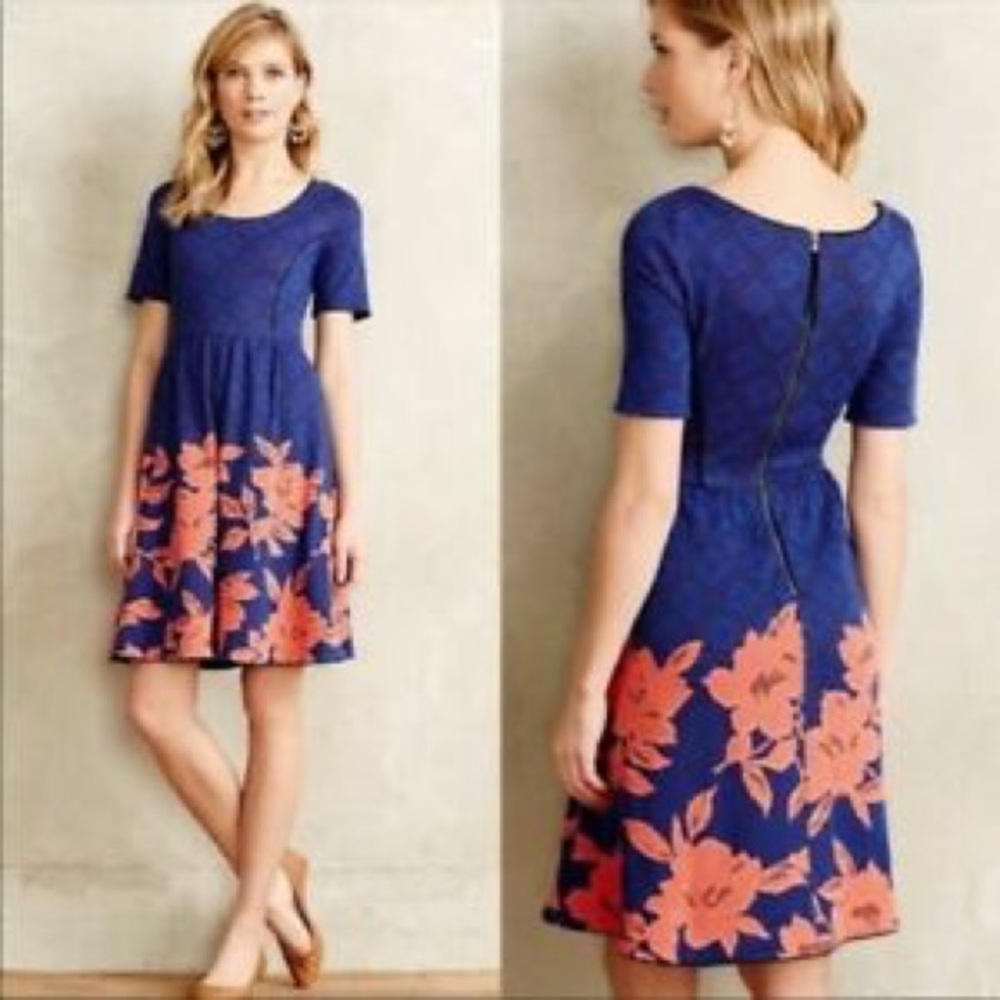 Anthropologie HD in Paris Blushed Blooms Dress M
